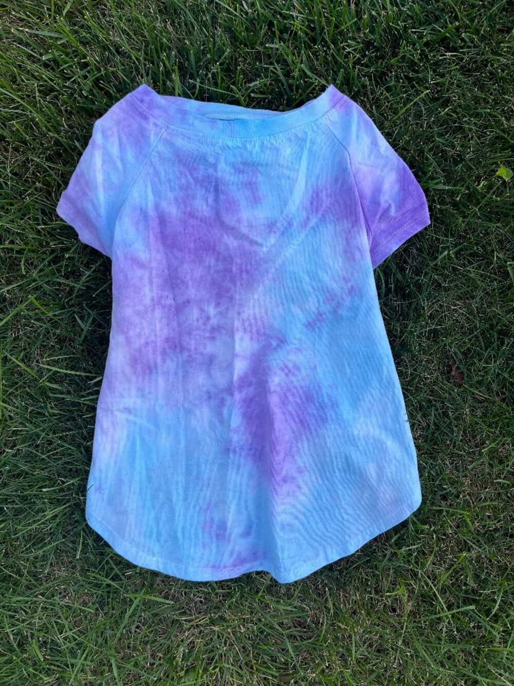 Pet Dog Large (25-50 lbs) Blue & Purple Random Tie-Dye Shirt